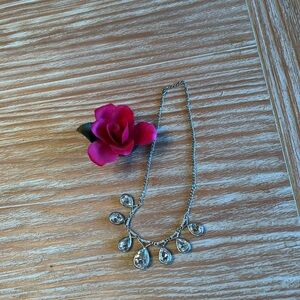 Elegant Silver Teardrop Necklacethink Valentine too